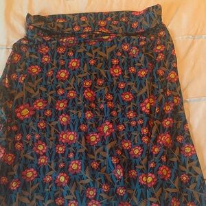 LuLaRoe A-Line Skirt with Vibrant Floral Design